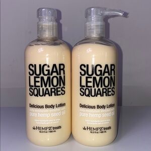 Hempz Treats SUGAR LEMON SQUARES Body Lotion 16.5 Oz NEW Sealed X2